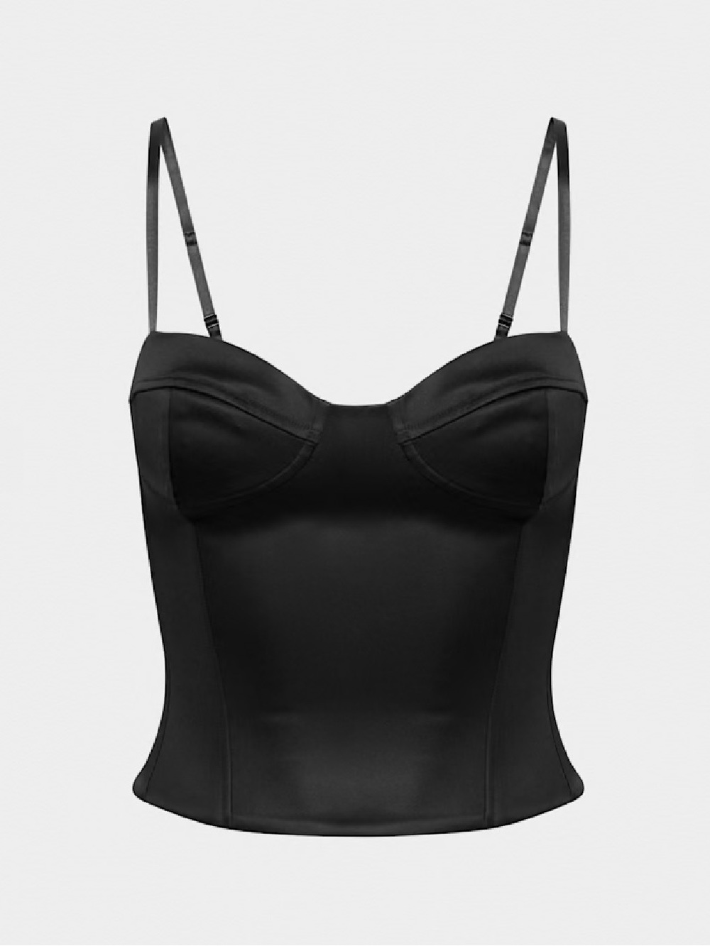 Aritzia Black Satin Dazzle Bustier